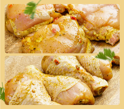 2+1 на бедро, голень в маринаде с карри