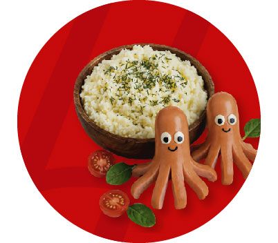 -25% на готовое пюре и сосиски