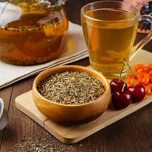 Чай травяной с облепихой и вишней в тубусе, 40г