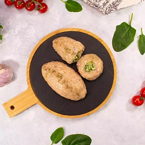 Куриные зразы со шпинатом и сыром Сулугуни